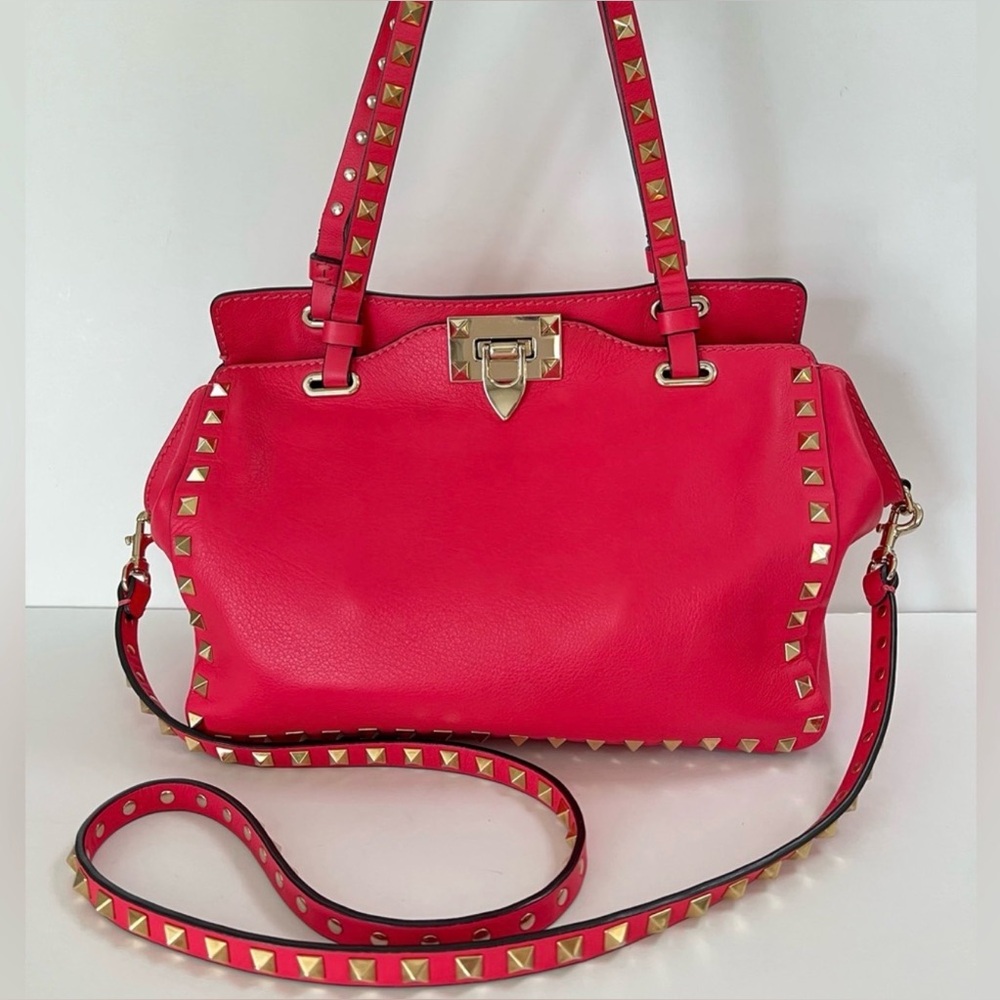 Valentino Garavani Pink Studded Shoulder Bag EUC - Picture 6 of 16